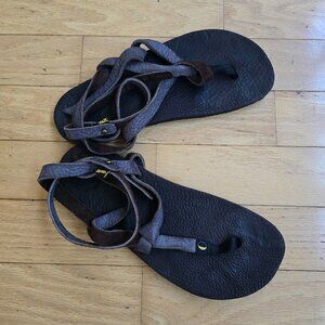 Luna | minimalist brown leather sporty outdoor barefoot sandals | MENS 11